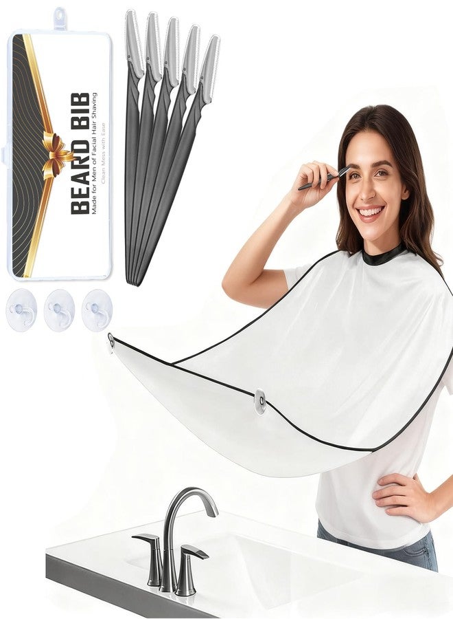 Showvigor 5-Piece Eyebrow Razor with White Bib Kit for Men & Women - Christmas Day Gift Professional Precision Brow Shaper - Image 1